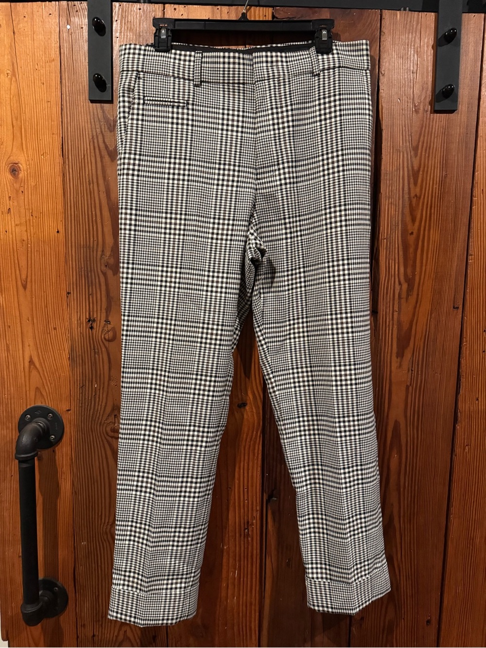 Club Monaco Black and White Glen Plaid Trousers - 32” x 28/30”